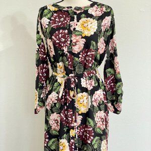 Loft Black Floral Dress